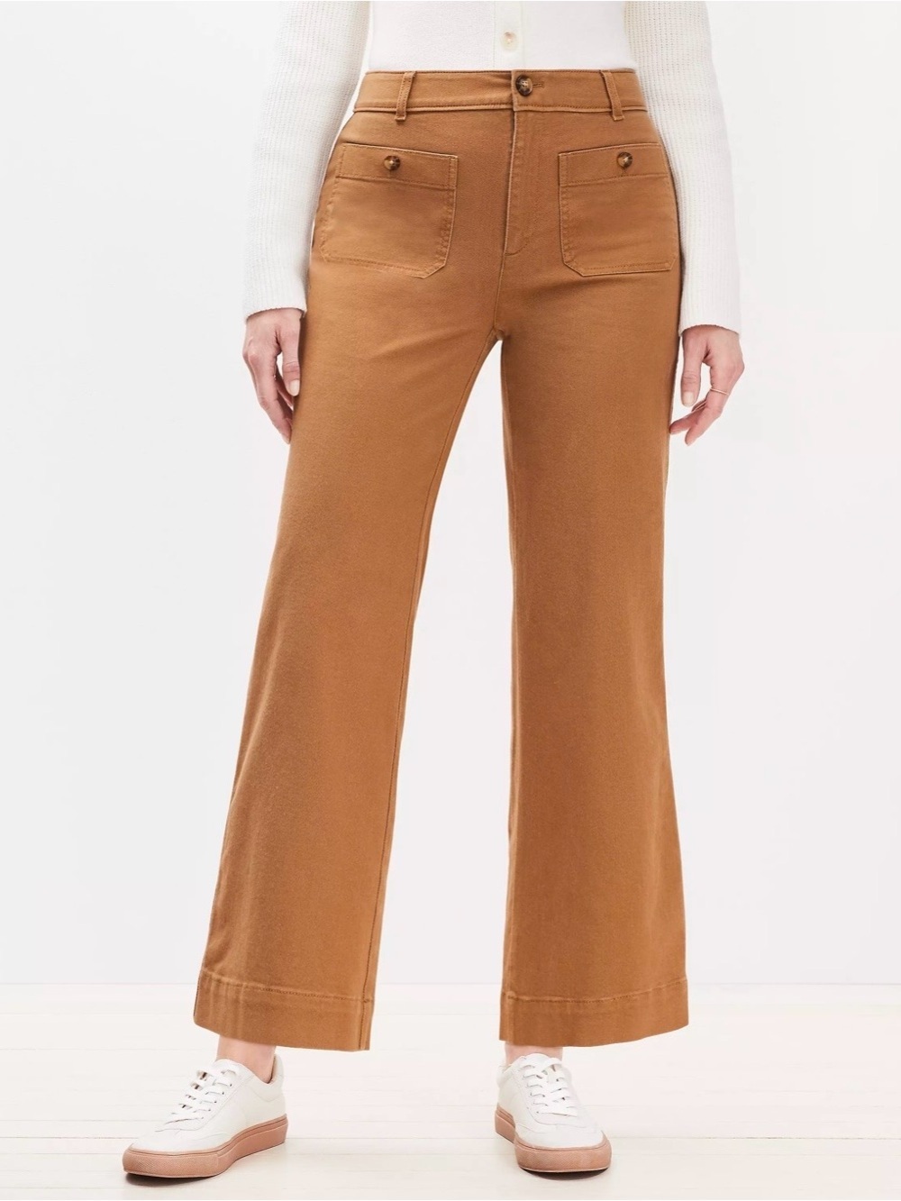 LOFT Palmer Wide Leg Crop Pants Size 10